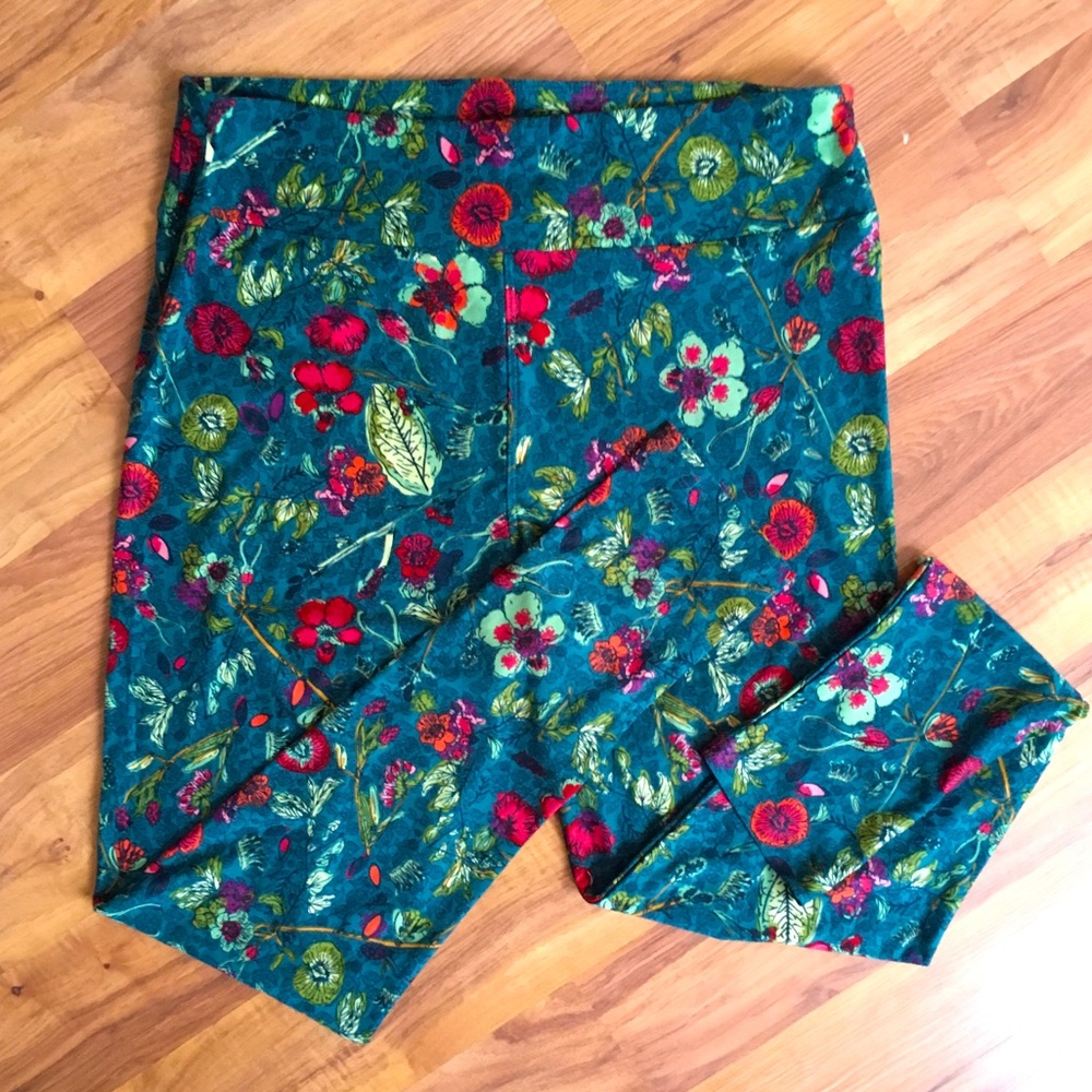 NWOT TC (12-18) LuLaRoe Leggings, teal blue moss purple burgundy
